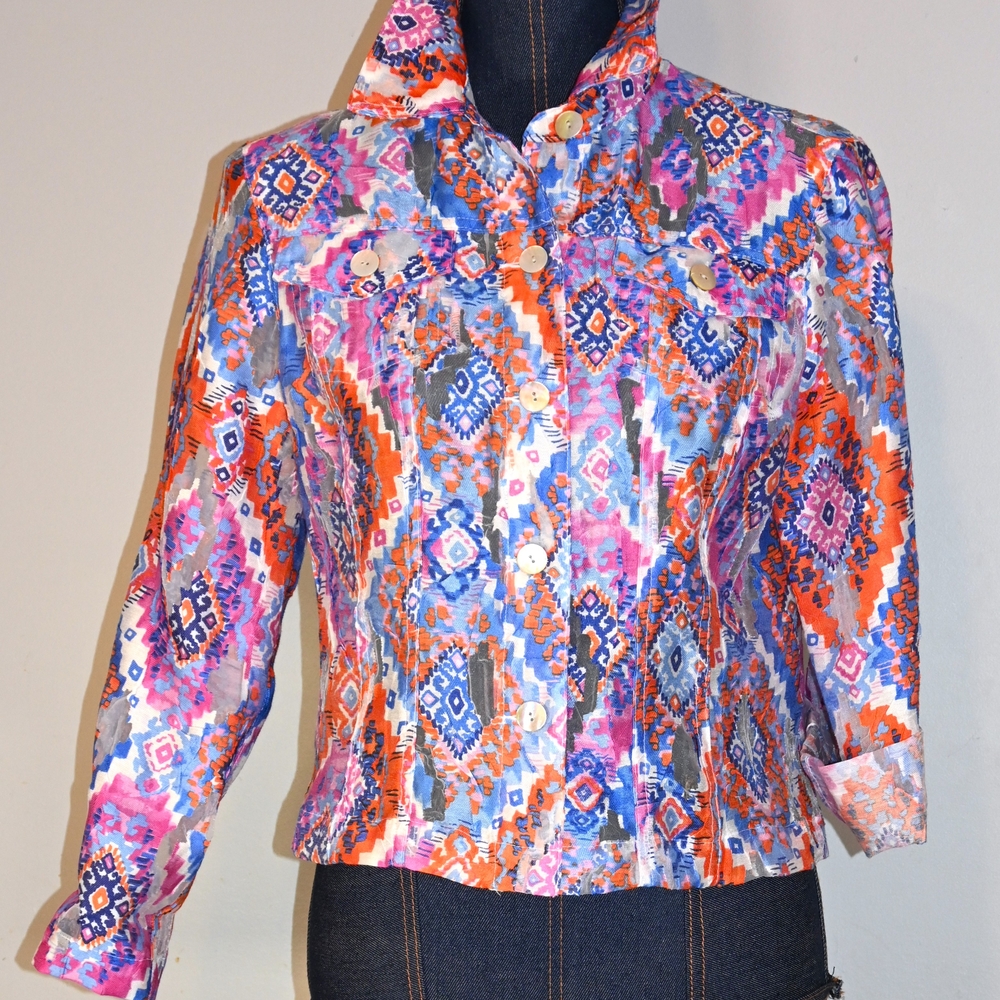RUBY RD. 8P style#99341 lace jacket multi color Used, but in New Without Tags